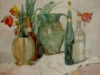 brocca-bottiglie-e-fiori-1961-acquerello-34x25