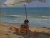 ombrellone-a-marina-1931-olio-su-tavola-25x34