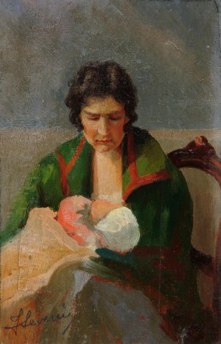 maternita-1927-olio-su-tavola-16x24